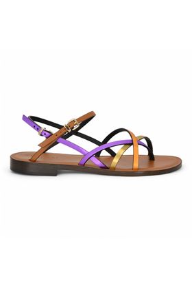 Sandalo donna in cuoio laminato multicolore. DONNARI' | DC04A-CUOIO VIOLA
